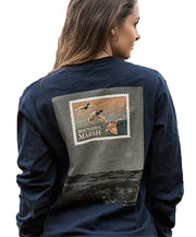 Southern Marsh - Duck Stamp Long Sleeve - Navy