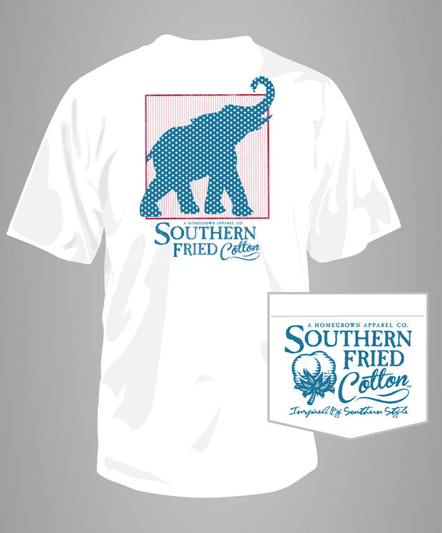 Southern Fried Cotton - Red White & Elephant Pocket Tee
