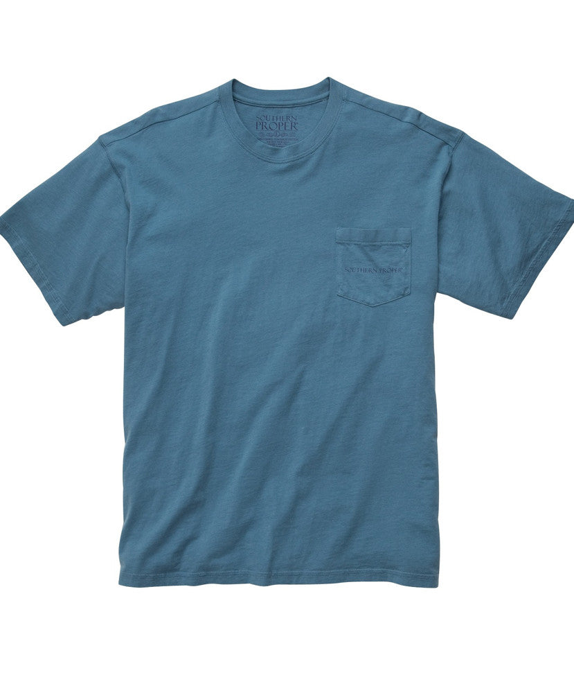 Southern Proper - Fish or Cut Bait Tee - Bocce Blue Front