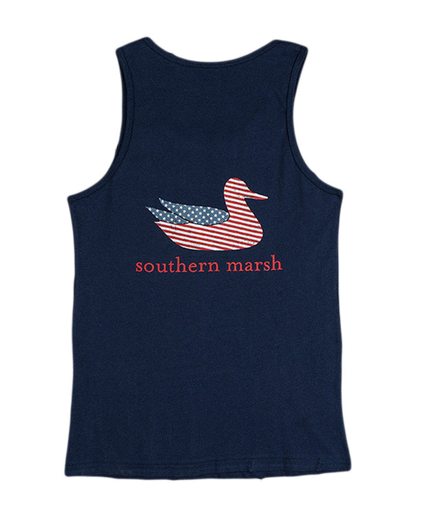 Southern Marsh - Authentic Flag Tank Top - Navy