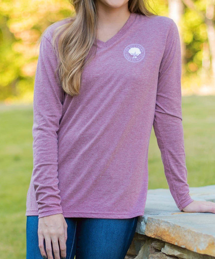 Southern Shirt Co - Heather V-Neck Long Sleeve Tee