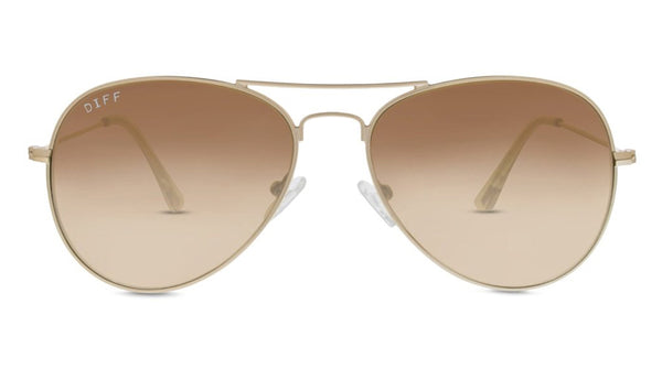 NIB DIFF Eyewear Cruz Polarized Sunglasses, Gold/Beige Mirror Diff Eyewear Cruz Gold Aviator Sunglasses main image 3