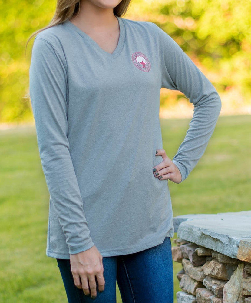 Southern Shirt Co - Heather V-Neck Long Sleeve Tee