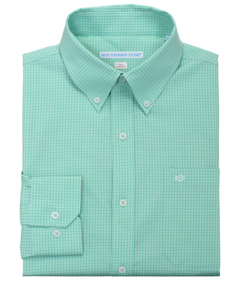 Southern Tide - Fortune Hills Plaid Sport Shirt - Bermuda Teal