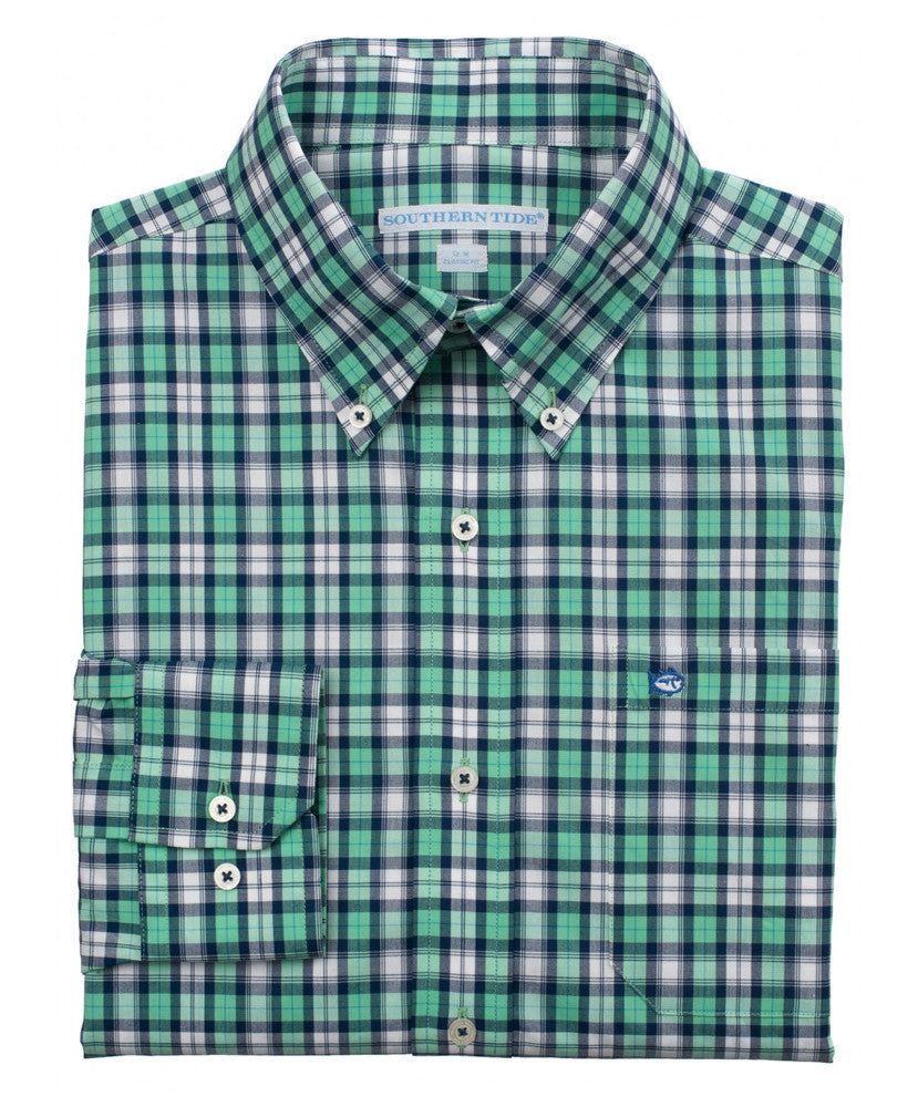 Southern Tide - Sonar Plaid Sport Shirt - Starboard