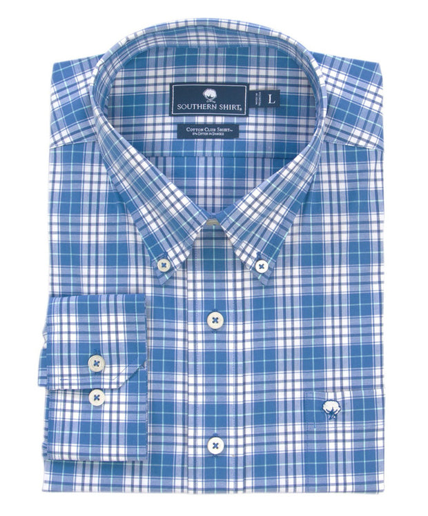 Southern Shirt co - Hackberry Plaid Cotton Club Shirt Long Sleeve