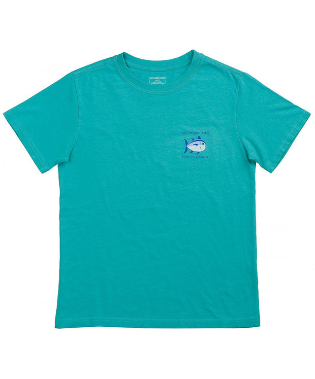 Southern Tide - Kids Original Skipjack T-Shirt - Haint Blue Front