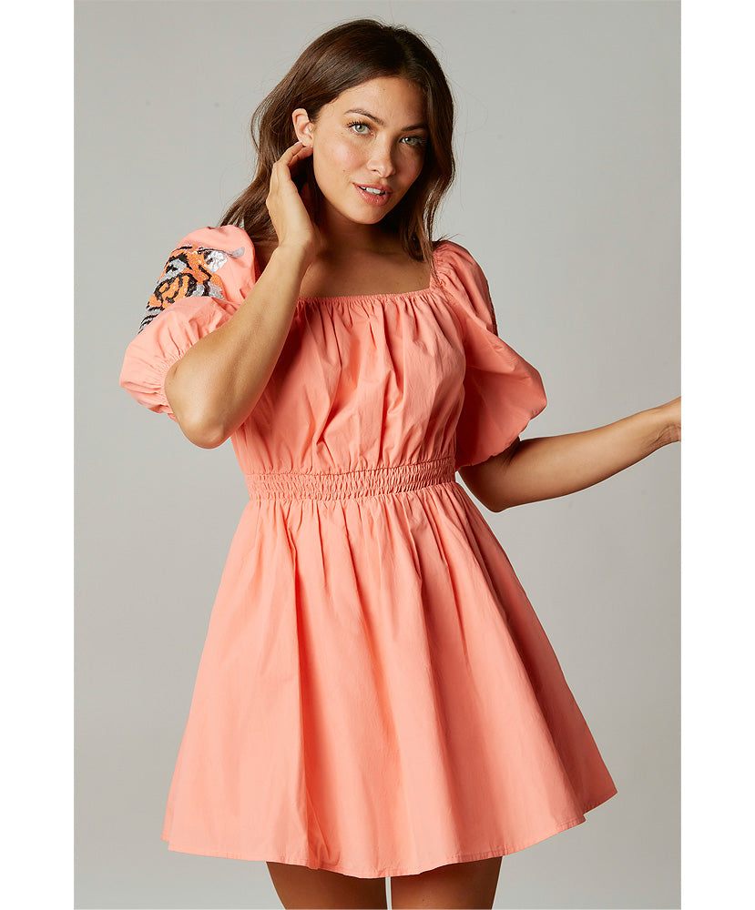 Tiger Time Sequin Patch Dress