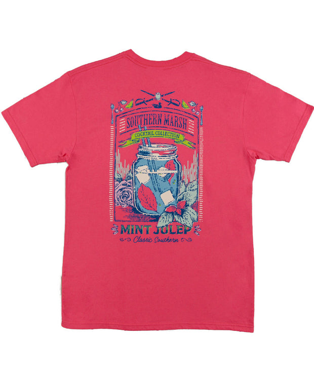 Southern Marsh - Cocktail Collection Tee: Mint Julep - Strawberry Fizz Back