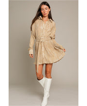Night Party Pleated Shirt Dress