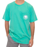 Southern Shirt Co - Palm Print Logo Pocket Tee - Mojito Front