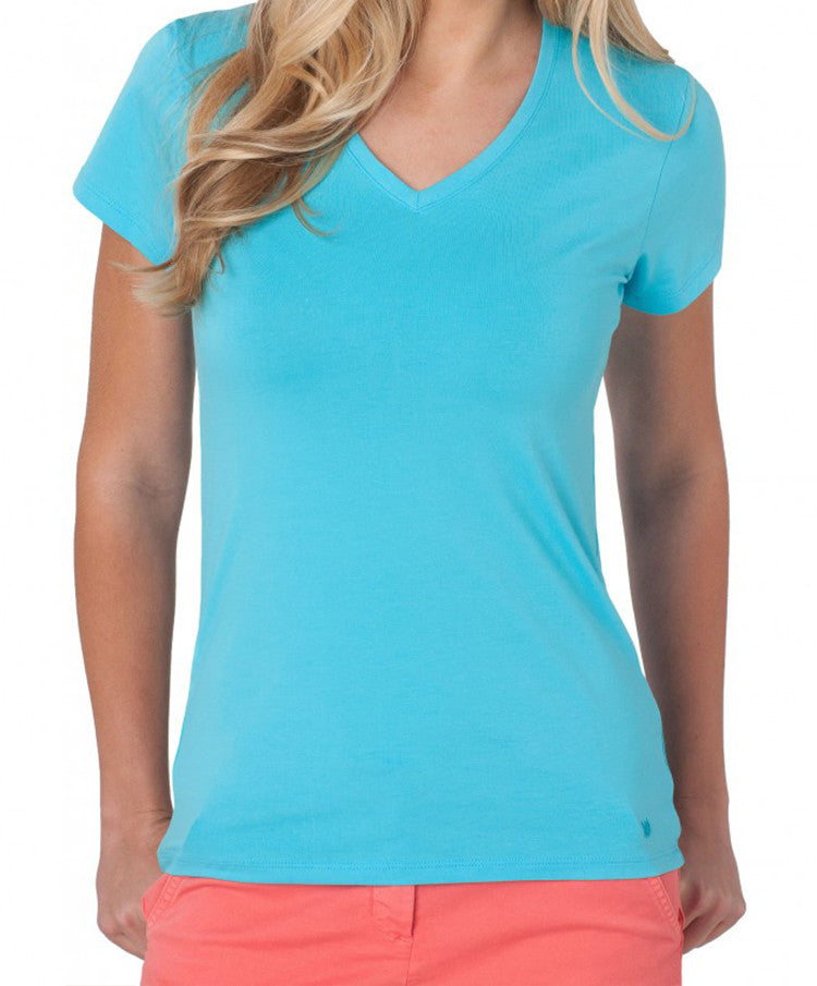 Southern Tide - V-Neck Short Sleeve Tee - Ocean