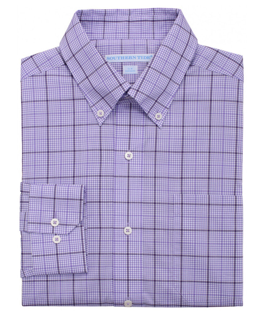 Southern Tide - Topsail Collection On Course Plaid Sport Shirt - Orchid