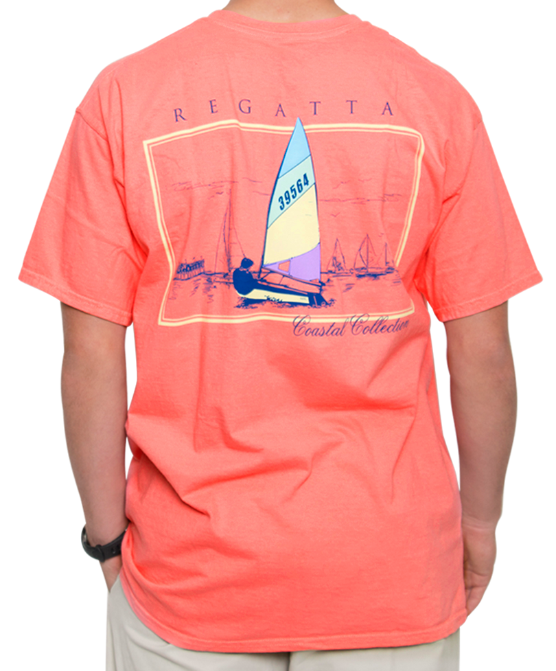 Southern Shirt Co. - Petit Bois Regatta Short Sleeve Tee Pink Salmon Back