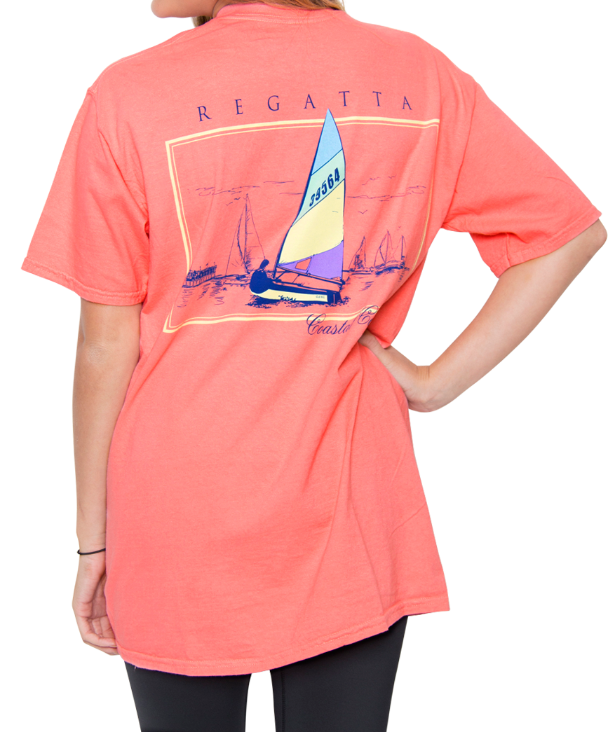 Southern Shirt Co. - Petit Bois Regatta Short Sleeve Tee Pink Salmon Back