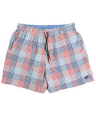 Southern Marsh - Dockside Swim Trunk - Seersucker Gingham - Navy and Red