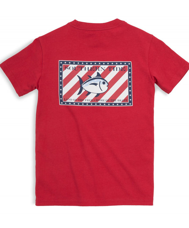 Southern Tide - Youth Independence Tee - True Red Back