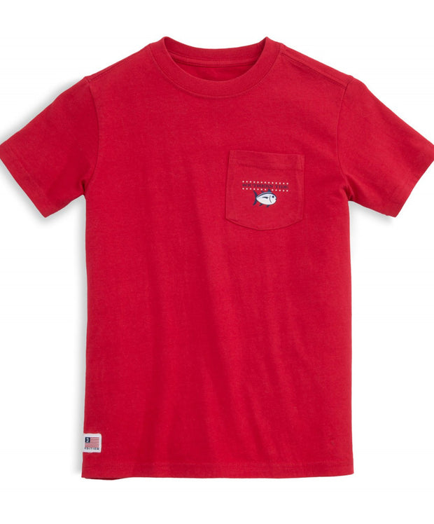 Southern Tide - Youth Independence Tee - True Red Front