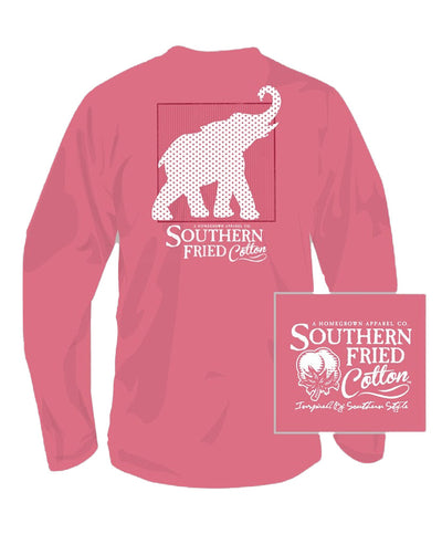 Southern Fried Cotton - Red White & Elephant Long Sleeve Tee