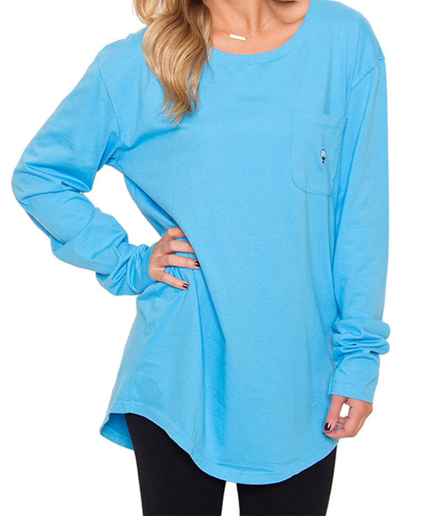 Southern Shirt Co. - Kimmy Boatneck Long Sleeve - Riviera Blue