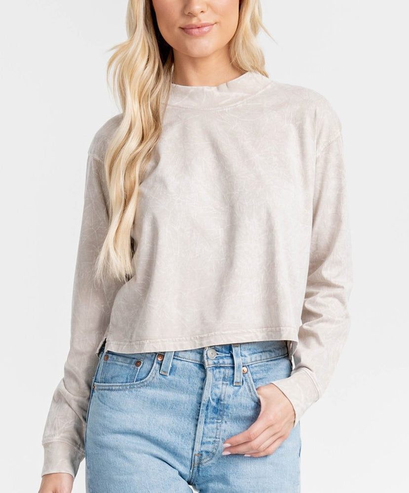 Southern Shirt Co - Mockneck Acid Washed Crop