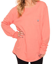Southern Shirt Co. - Kimmy Boatneck Long Sleeve - Pink Salmon