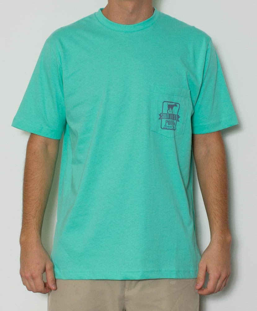 Southern Point - Glow in The Dark Short Sleeve Tee - Emerald/Blue Front