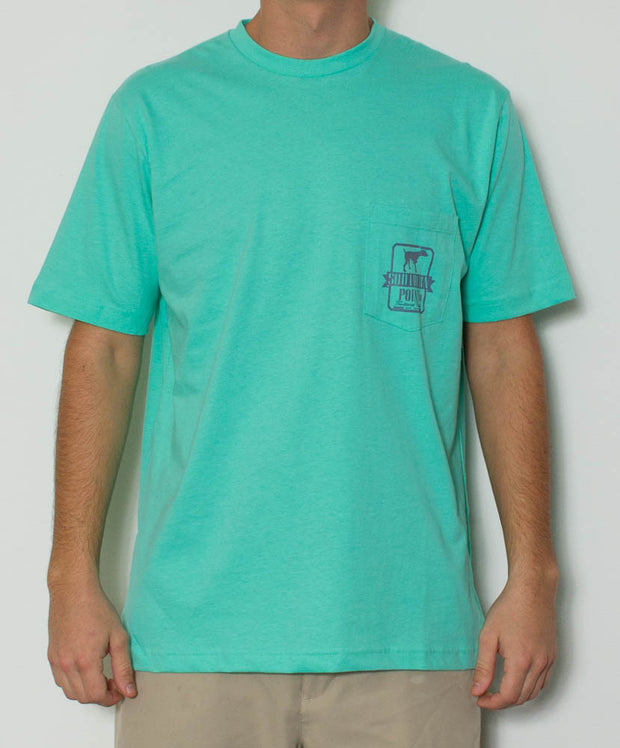 Southern Point - Glow in The Dark Short Sleeve Tee - Emerald/Blue Front