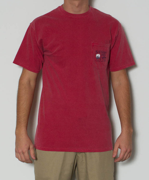 Southern Fried Cotton - Big Pointer S/S Pocket Tee - Crimson Front