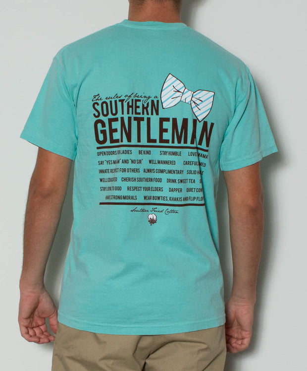 Southern Fried Cotton - Southern Gentleman S/S Pocket Tee - Chalky Mint Back