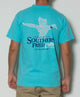 Southern Fried Cotton - Duck Stripes S/S Pocket Tee - Lagoon Blue Back