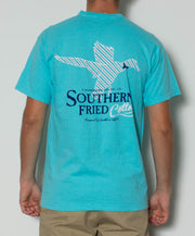 Southern Fried Cotton - Duck Stripes S/S Pocket Tee - Lagoon Blue Back