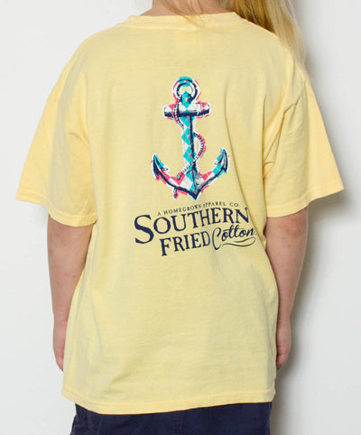 Southern Fried Cotton - Youth Argyle Anchor T-Shirt - Back