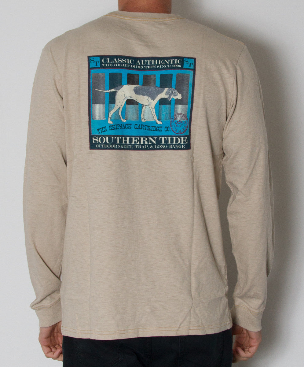 Southern Tide - Skipjack Cartirdge Co. Long Sleeve Slub T-Shirt Cottonwood Back