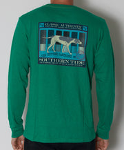 Southern Tide - Skipjack Cartirdge Co. Long Sleeve Slub T-Shirt Double Ought Green Back