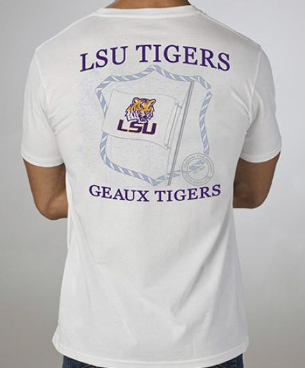 Southern Tide - Collegiate Flag T-Shirt LSU White Back