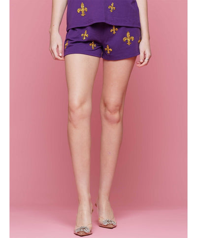 Fleur De Lis Sequin Shorts