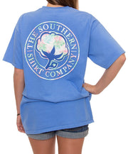 Southern Shirt Co - Palm Print Logo Pocket Tee - Spinnaker Back