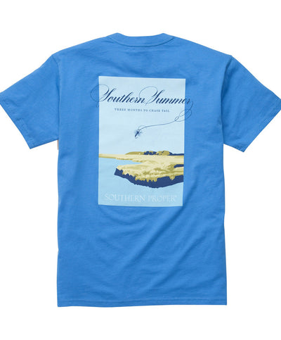 Southern Proper - Chase Tail Tee - Bocce Blue