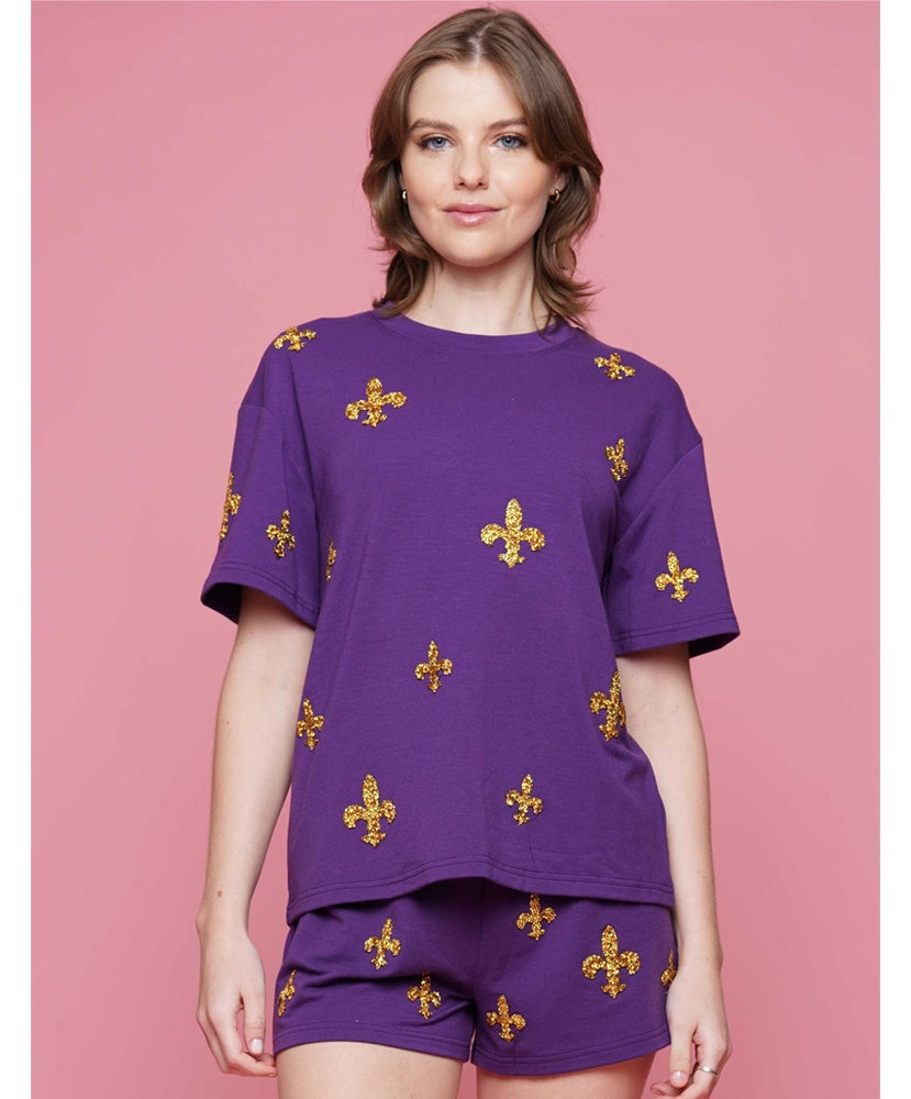 Fleur De Lis Sequin Top