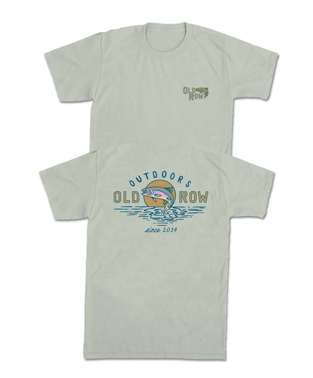 Old Row-Outdoors Jumping Trout Pocket Tee